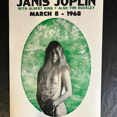 Janis Joplin Reproduction Concert Cardboard Poster