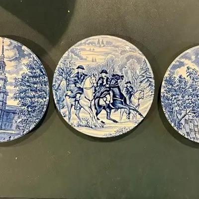 Set of 3 Vintage Liberty Blue "Made in England" Butter Pats