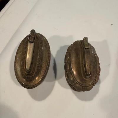 Pair of Vintage Ronson Silver-Toned Table Lighters: "Queen Anne" and "Crown" Models