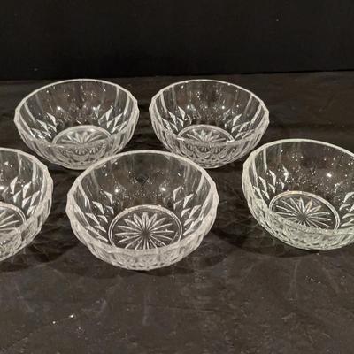 Val St. Lambert Crystal Dessert Bowl - Set Of 5