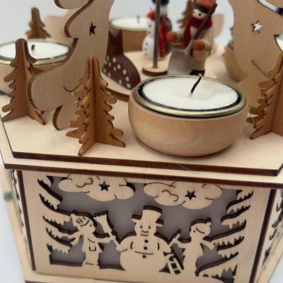 AZ618J Christmas Pyramid With Snowmen & Trees