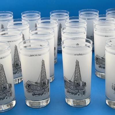 BQ101 Vintage Frosted 150th State Of Texas Glasses