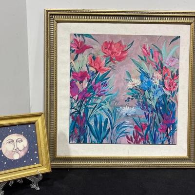BQ159 Framed Floral Painting And More 