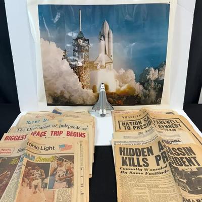 BJ1070 Historical Newspapers & Space Shuttle