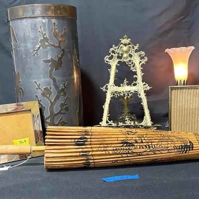 BQ154 Asian Paper/bamboo Umbrella, Metal Holder + More