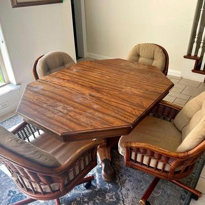 BJ800 Dining/Kitchen Table With Wicker Style Chairs