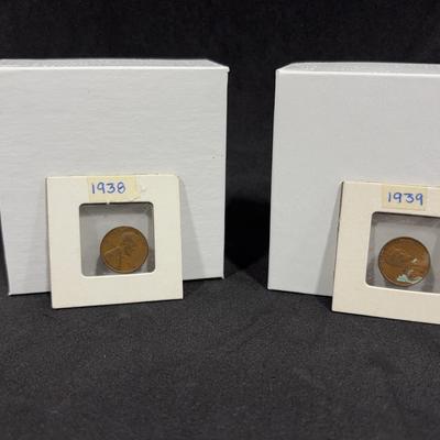 BE073 1938 And 1939 Wheat Pennies 