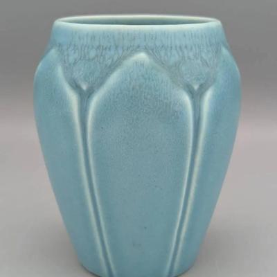 1920's Rookwood Matte Blue Lotus Leaf Vase