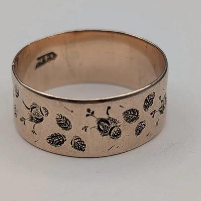 10K Gold Cigar Band Ring