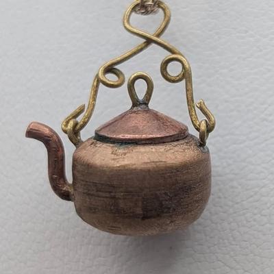 Copper Penny Teapot Pendant