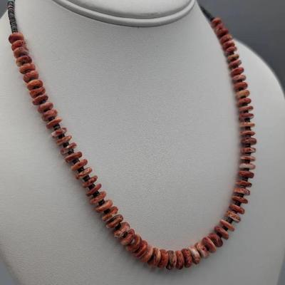 Navajo Spiny Oyster and Heishi Bead Necklace