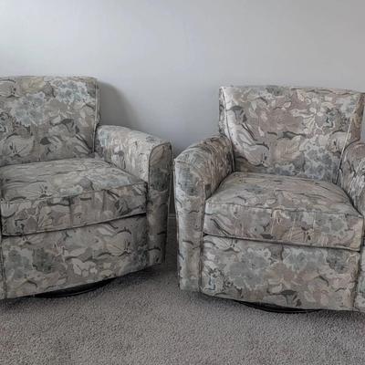 Flexsteel Swivel Club Chairs 