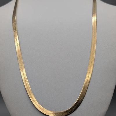 14K Gold Herringbone Chain