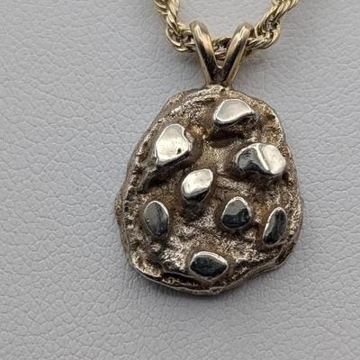 14K Gold Nugget on 14K Chain