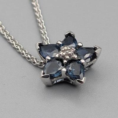 Star Sapphire Pendant on White Gold Chain