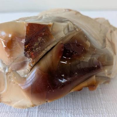 Large Fenton Chocolate and Cream Slag Glass Cullet