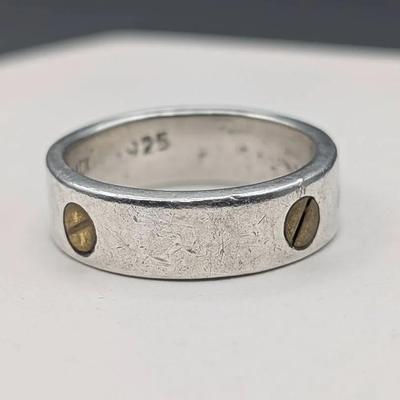Sterling Screw Head Ring