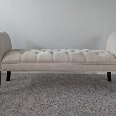Button Tufted Upholstered Settee Bench 