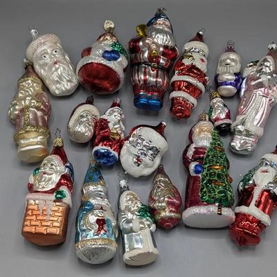 Blown Glass Santa Ornaments 