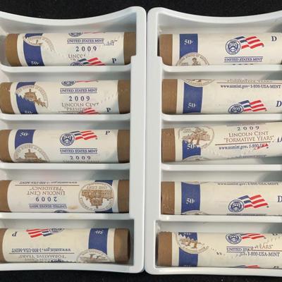 2009 – Five Rolls Of Philadelphia And Denver 50 Cent Coins
