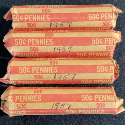 1957 50 Cent Pennies