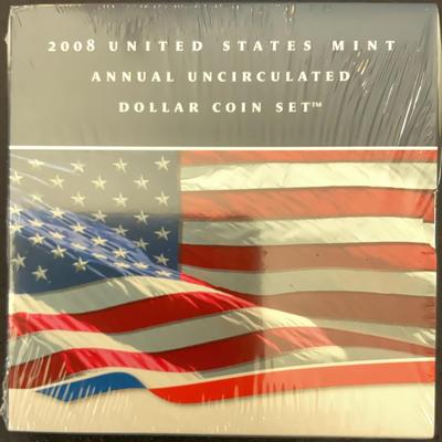2008 United States Mint Annual Uncirculated Dollar Coin Set – Shrinked Wrap Unopened 