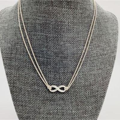 Sale Photo Thumbnail #29: Tiffany & Co. Sterling Silver Infiniti Double Chain Necklace