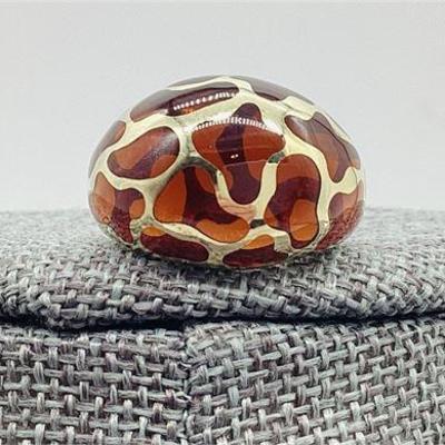 Sale Photo Thumbnail #7: Dome-Shaped Animal Print Safari Wide Band Ring