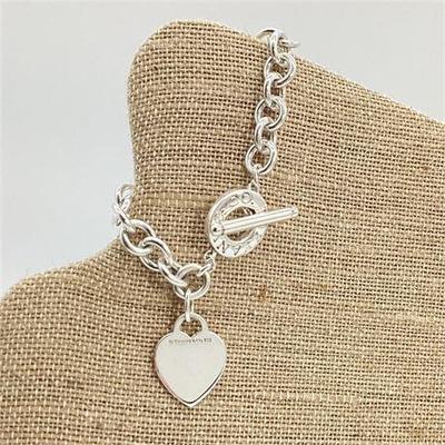 Sale Photo Thumbnail #47: Tiffany & Co. Sterling Silver Heart Tag Toggle Bracelet