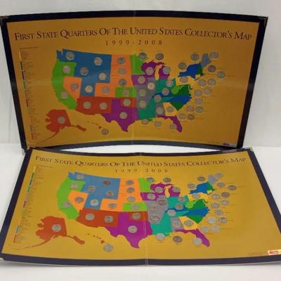 First State Quarters of the United States Collector's Maps (1999-2008) (Two Maps)