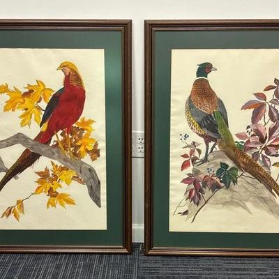 Framed Paintings of Pheasants by D. Johnson (2)