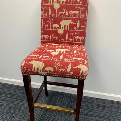 Brocaded Counter Chair With Animal Print 