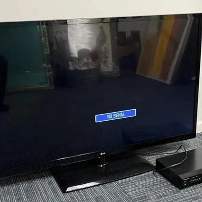 LG 55” Tv W/  Stand & Panasonic DVD Player