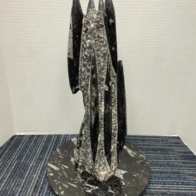 Orthoceras Polished Fossil Tower + Base From Morocco