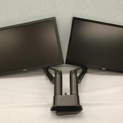 Twin Acer 23.6" LCD Monitors with Dual Swivel Mount
