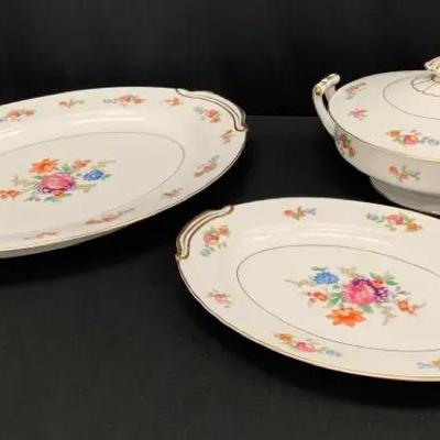 Noritake Made In Occupied Japan Floral Pattern Serving Pieces #1