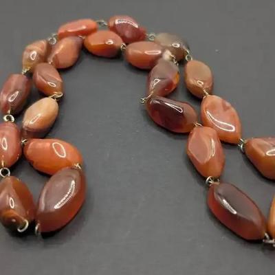 Vintage Carnelian Bead Necklace 