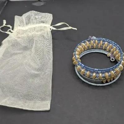 Wire Wrapped Bracelet Including See Through Bag