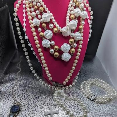 Sterling Silver Chain And Pendant With Blue Druzy Stone And Another Blue Stone In An Ornate Plus