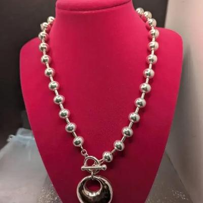 Karine Sultan Ball Chain And Cut Out Pendant Necklace 