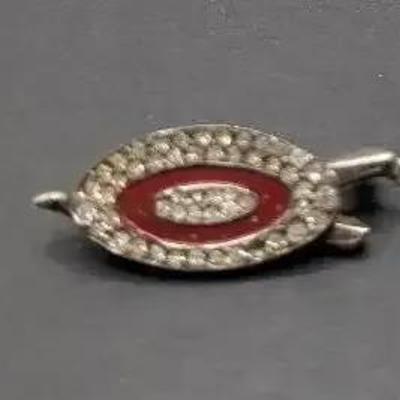 Sterling Silver Rhinestone Turtle Brooch