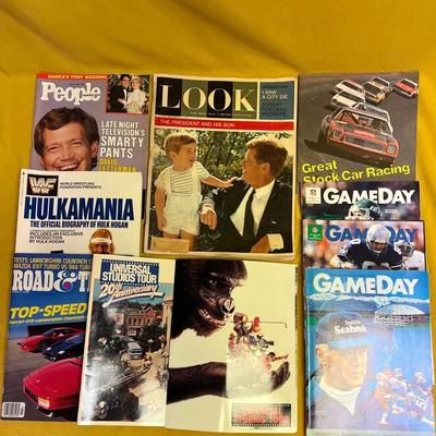 A collection of vintage "People," "Look," "Road & Track," and "Gameday" magazines