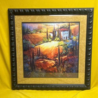 Framed print of a Tuscan villa landscape by Nancy O'Toole