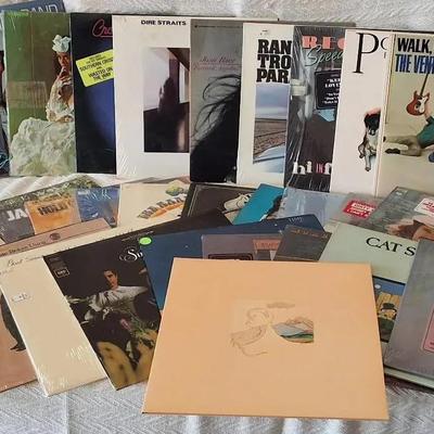 Vintage Vinyl Record Collection – Classic Rock, Folk & Pop Assortment
