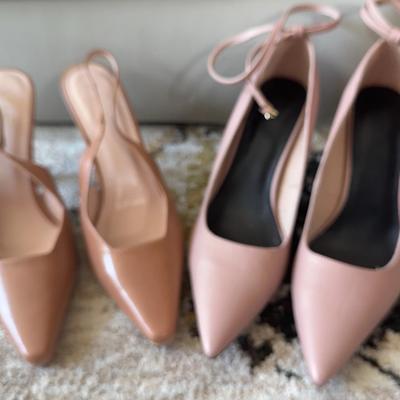 Lot of 2 Stylish Women’s Heels – ASOS DESIGN & RAID – Blush and Nude Pointed-Toe Styles Size 9