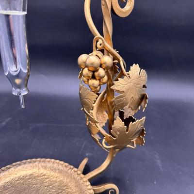 Wrought Iron Etched Glass Wine Aerator Decanter