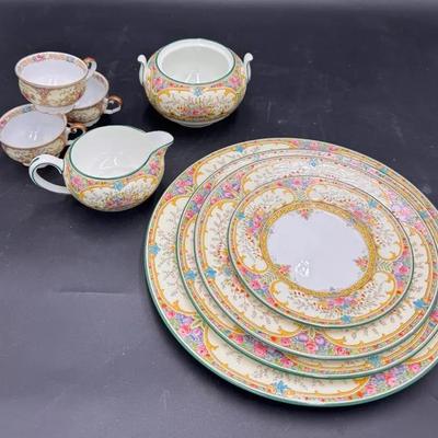   Paul Muller Selb Bavaria  Tea Set with Plates, Cups, Creamer, Sugar Bowl