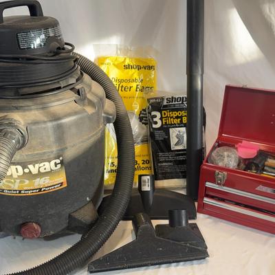 16 Gallon Shop-Vac + Tool Box with Tools 