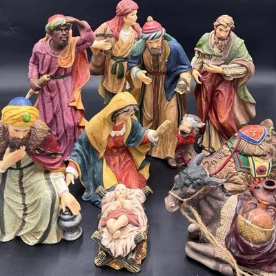 Grandeur Noel Nativity Set 9 Piece Collectors Edition 1999