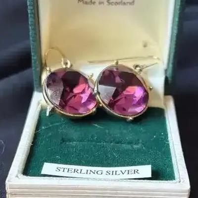Purple Gem Earrings